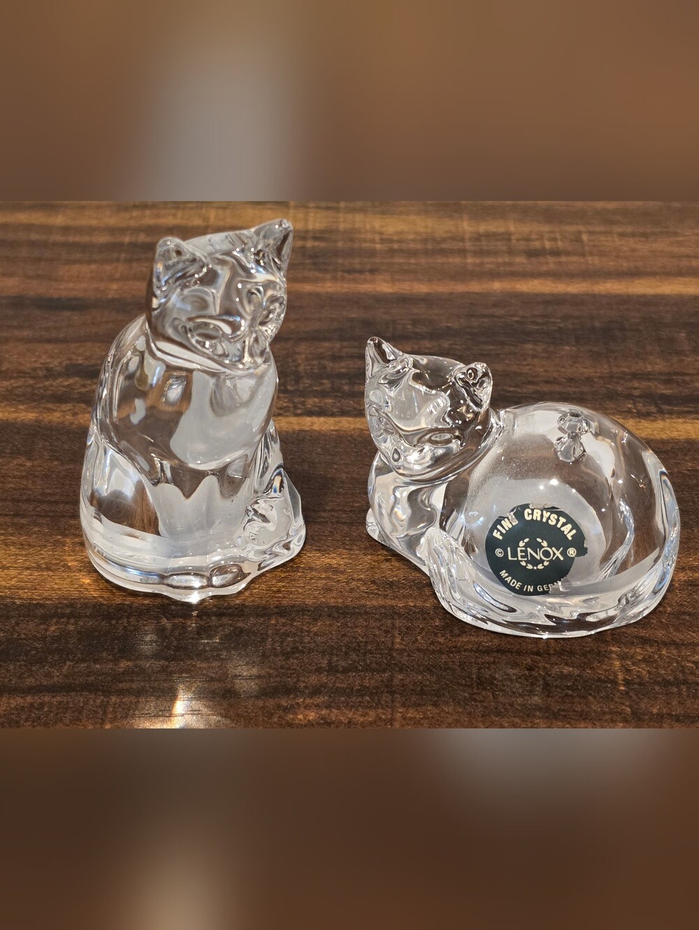 Lenox Crystal Cats Salt & Pepper Shakers